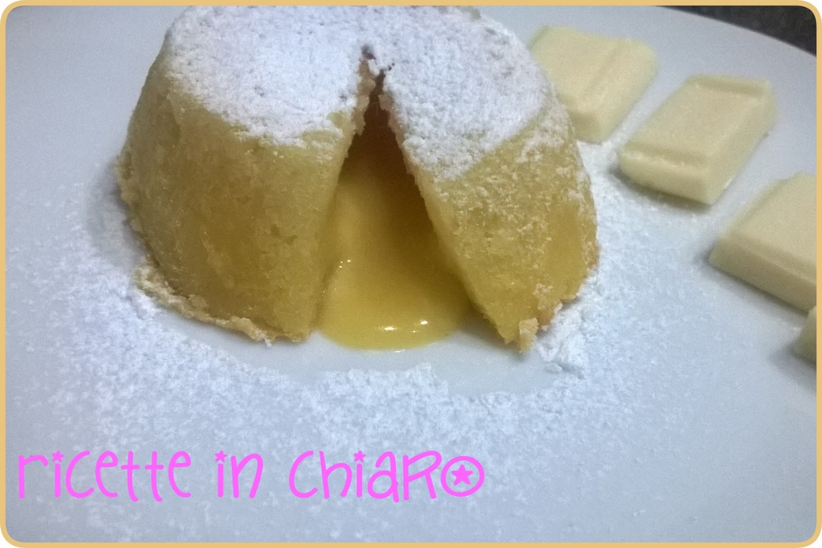 Tortino cuore caldo al cioccolato bianco