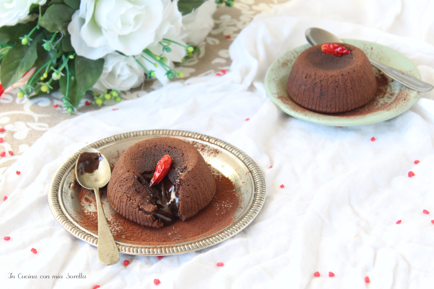 Tortino cuore caldo al cioccolato e peperoncino