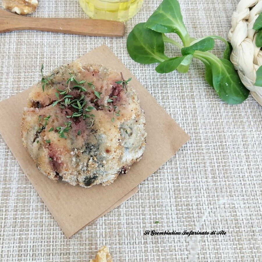 Tortino di alici al radicchio e noci