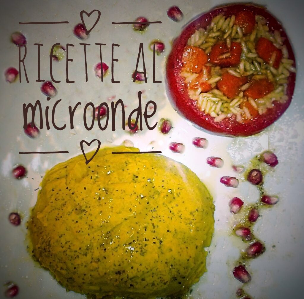 Tortino di ceci alla curcuma, riso croccante al microonde