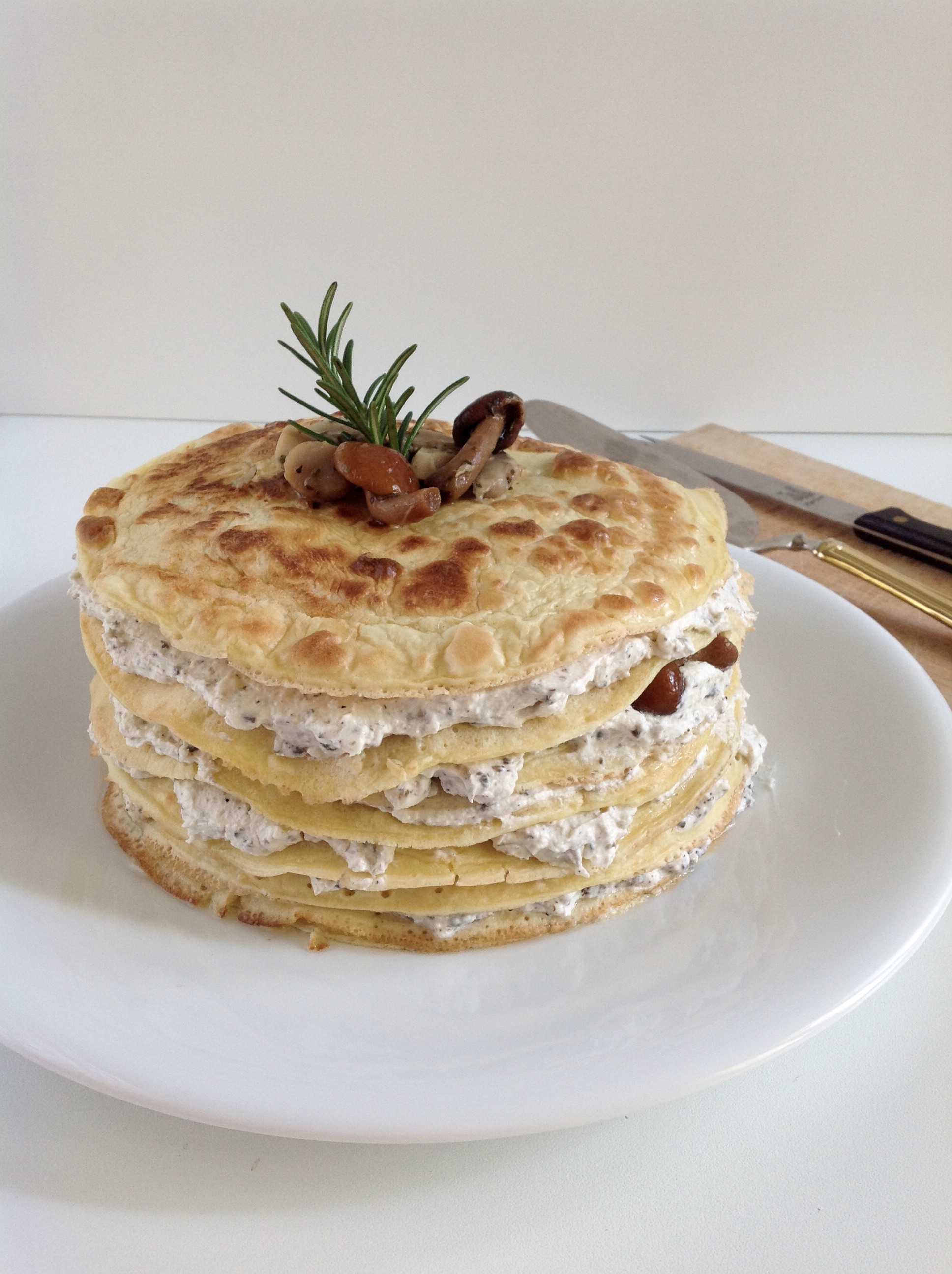 Tortino di crepes ai funghi