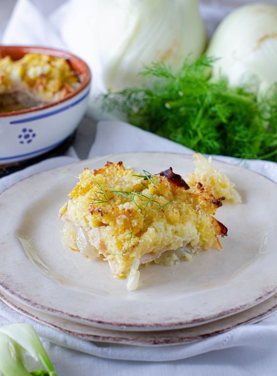 Tortino di patate e finocchi al forno