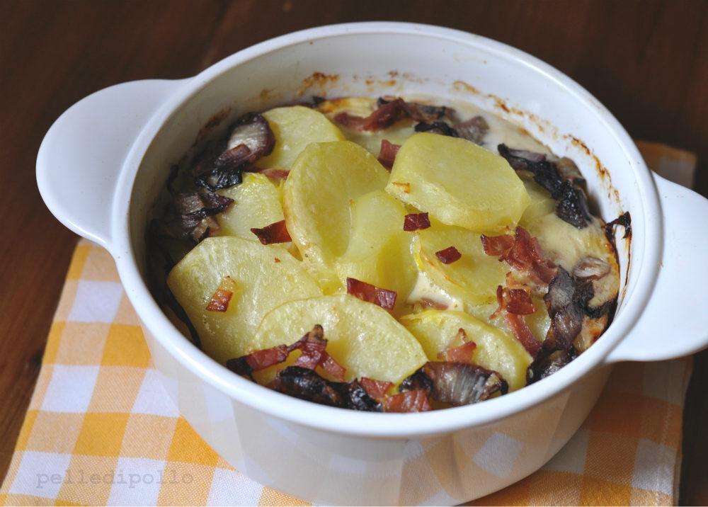 Tortino di patate e radicchio al forno