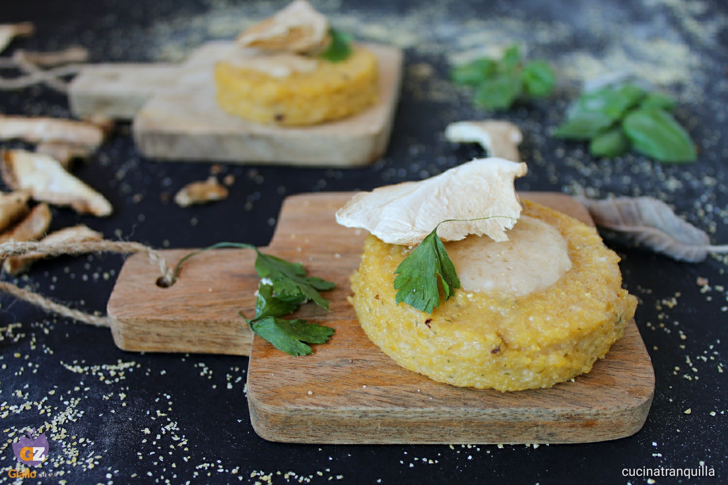 Tortino di polenta ai funghi