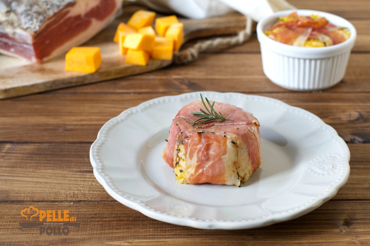 Tortino di riso con zucca e speck