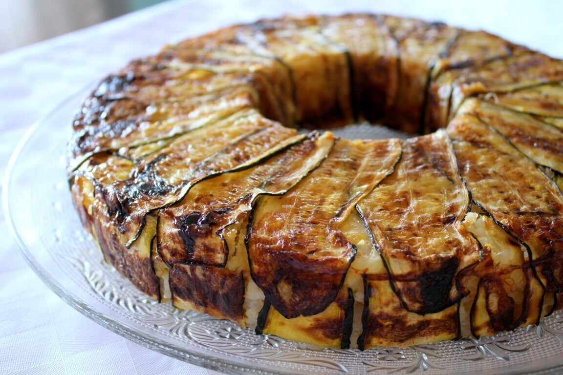 Tortino di riso light con zucchine grigliate