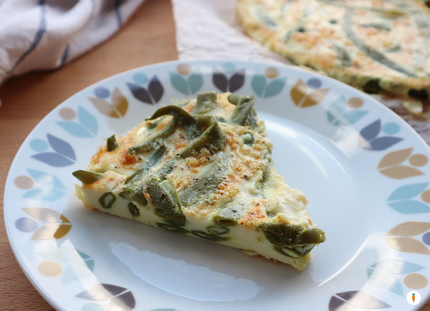 Tortino di soli albumi con fagiolini e curcuma