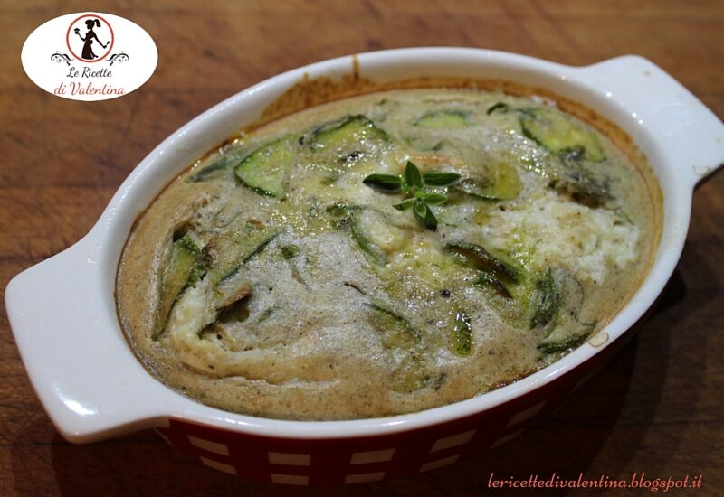 Tortino di zucchine con farina di grano saraceno e burrata