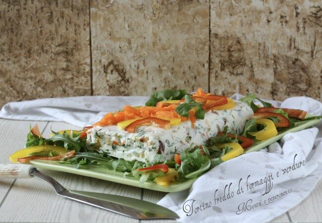 Tortino freddo di formaggi e verdure