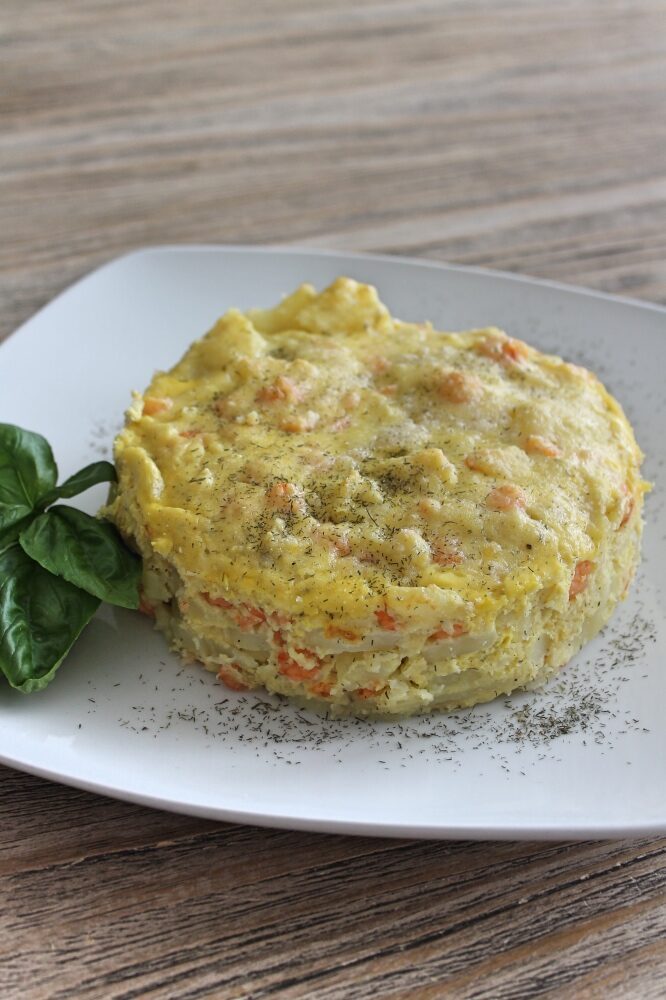Tortino patate e gamberetti
