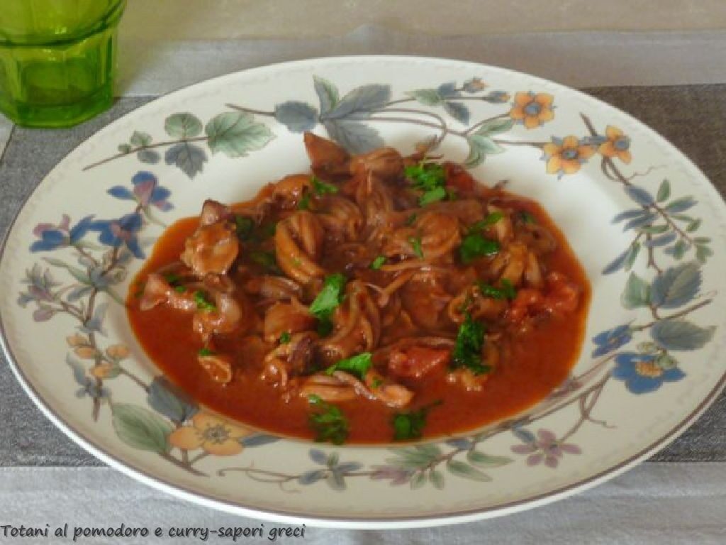 Totani al pomodoro e curry