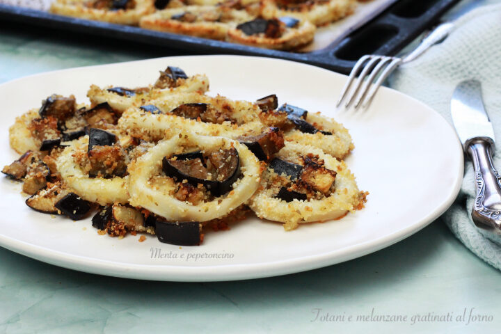 Totani e melanzane gratinati al forno