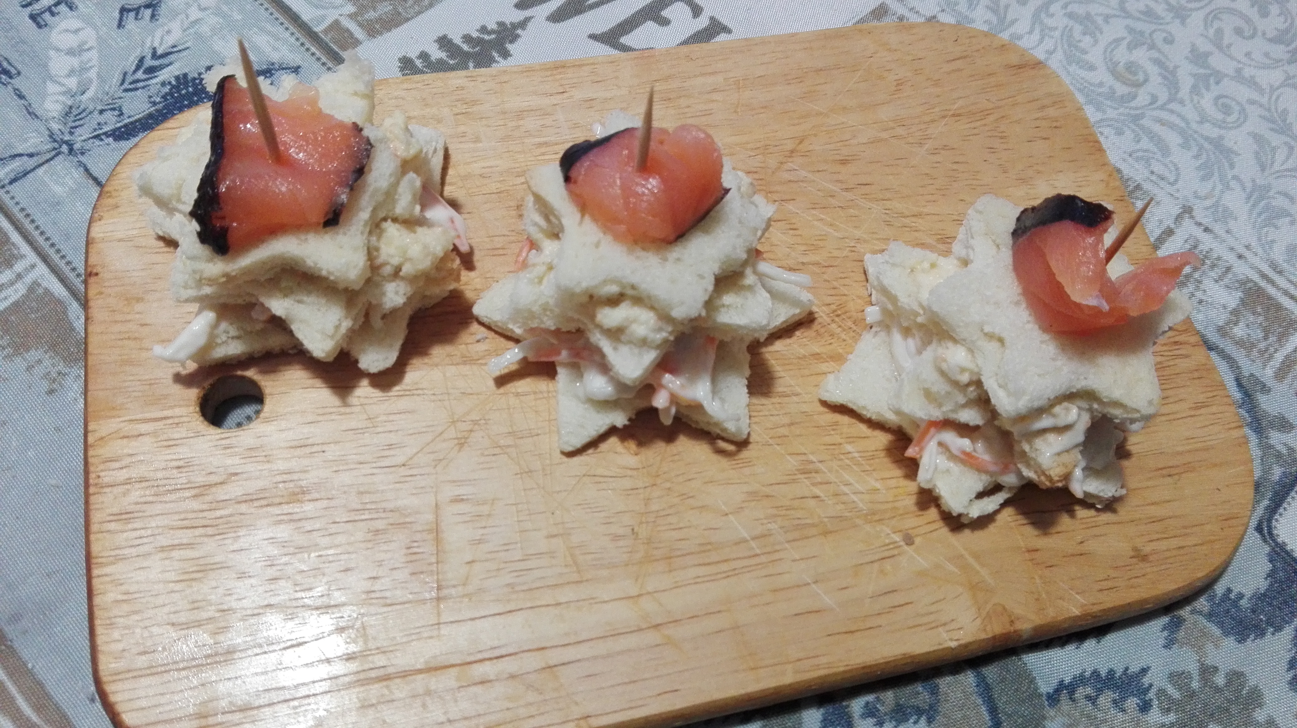 Tramezzini a forma di stelline