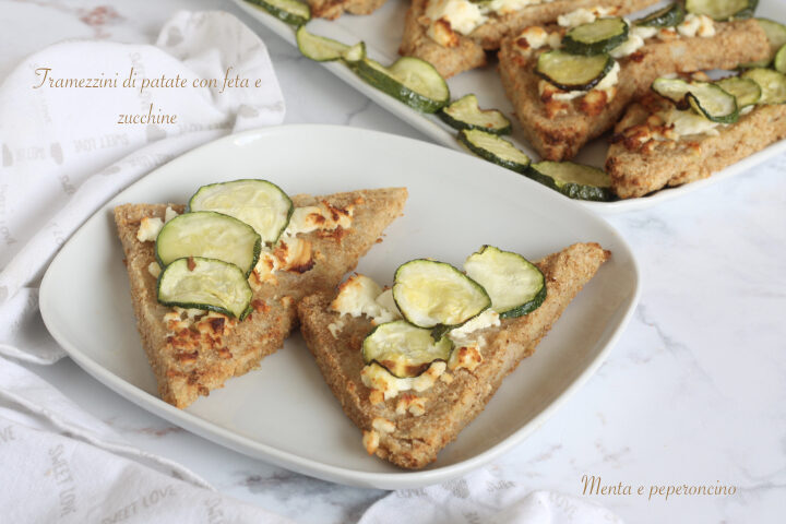 Tramezzini di patate con feta e zucchine