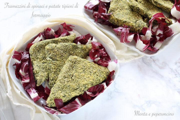 Tramezzini di spinaci e patate ripieni di formaggio