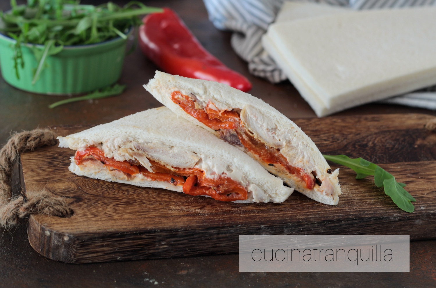 Tramezzino pollo e peperoni
