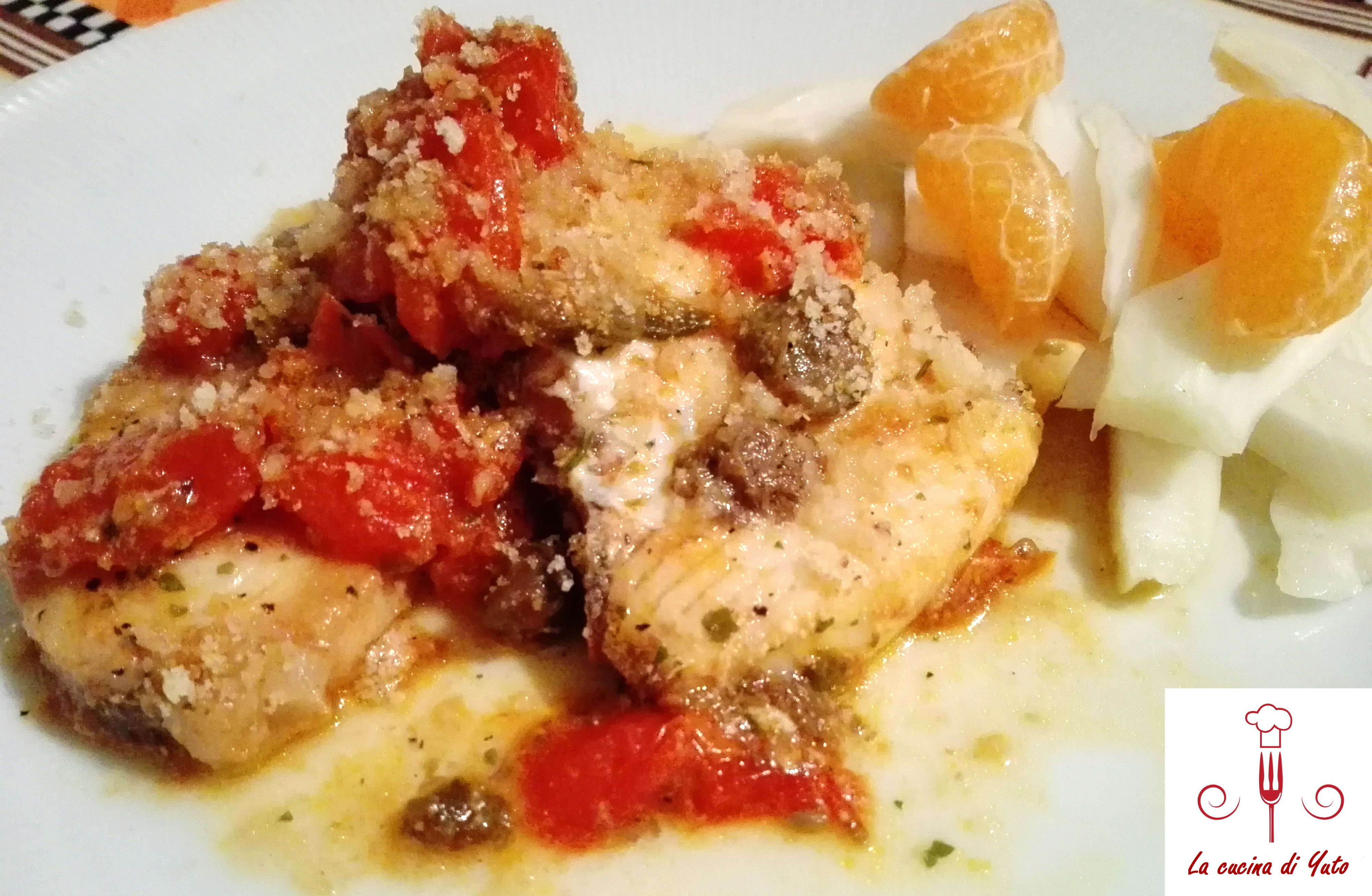 Tranci di verdesca con insalata di finocchi e mandarini