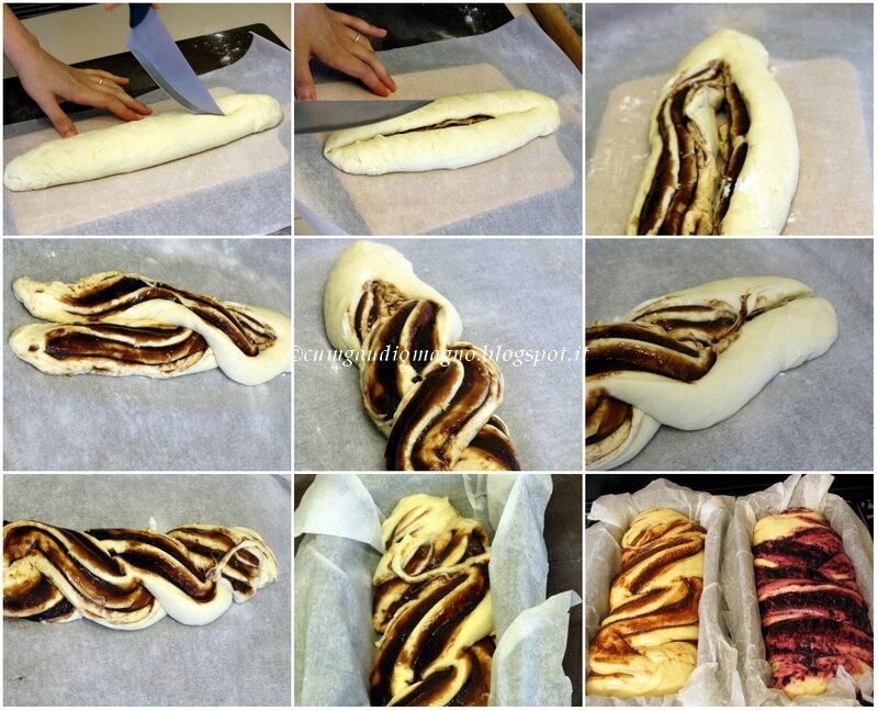 Treccia aperta di brioche a lievitazione naturale con confettura di pere al cacao