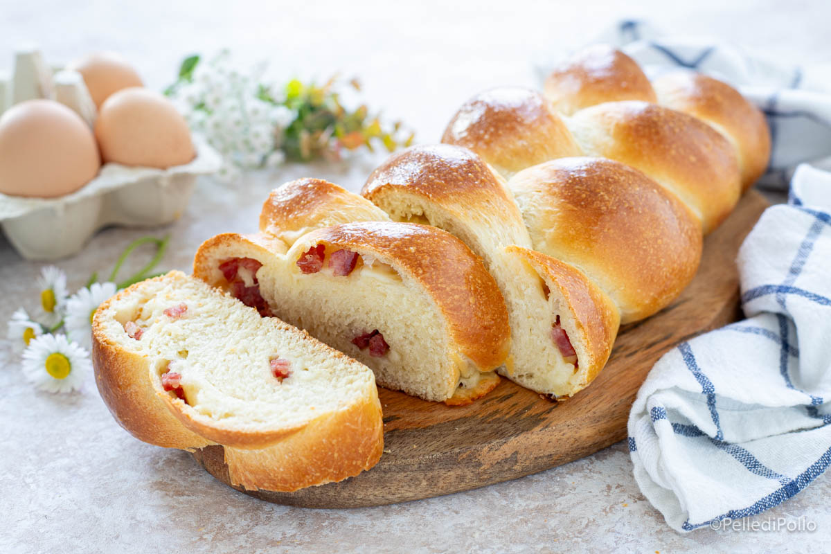 Treccia di pan brioche salata