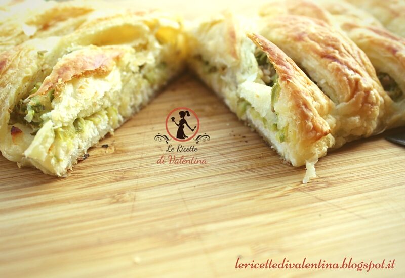 Treccia di sfoglia zucchine e caprino