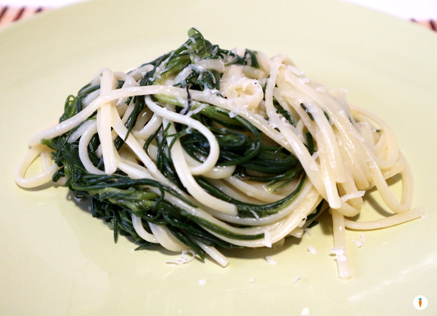 Trenette con agretti e parmigiano