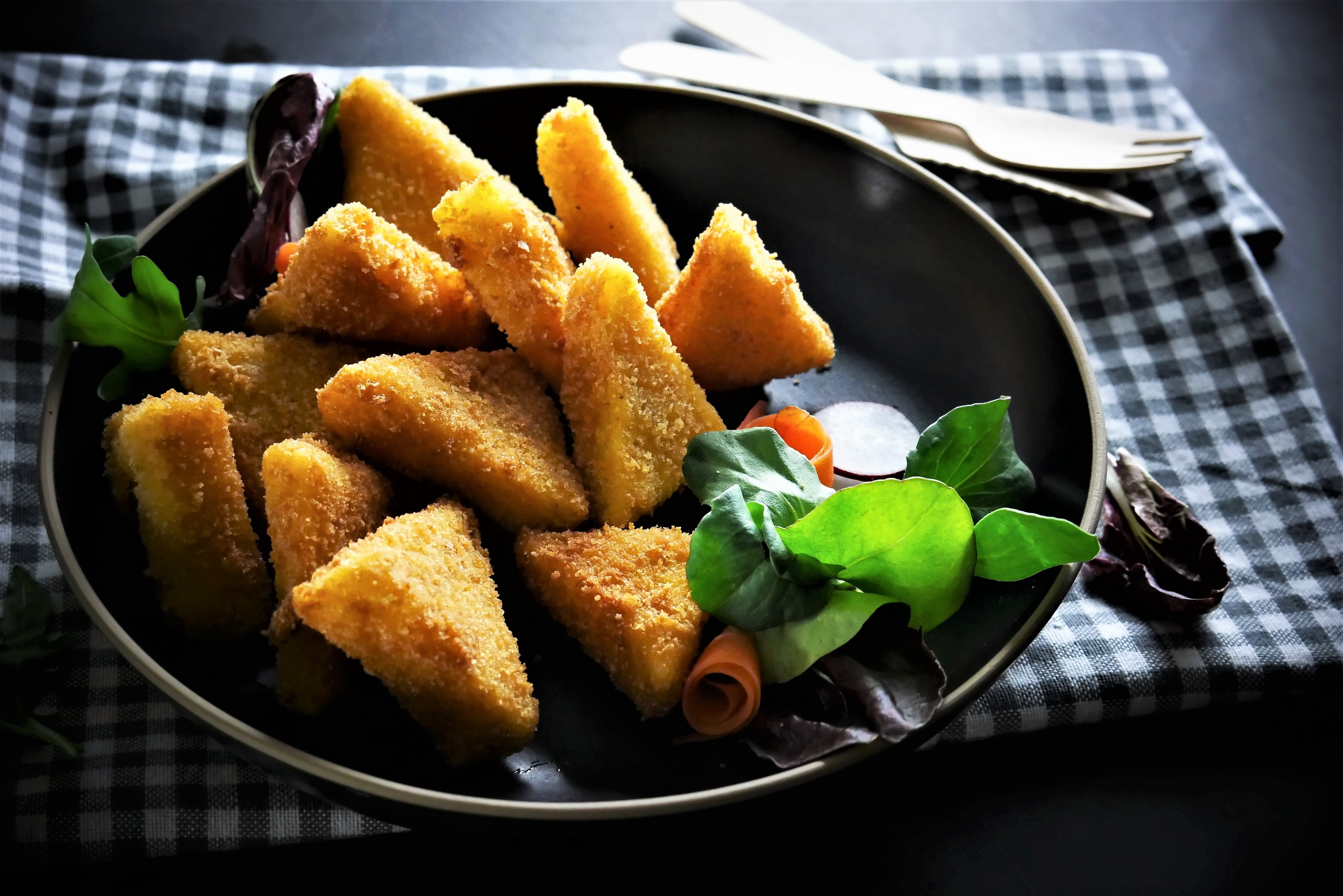 Triangolini di polenta croccanti