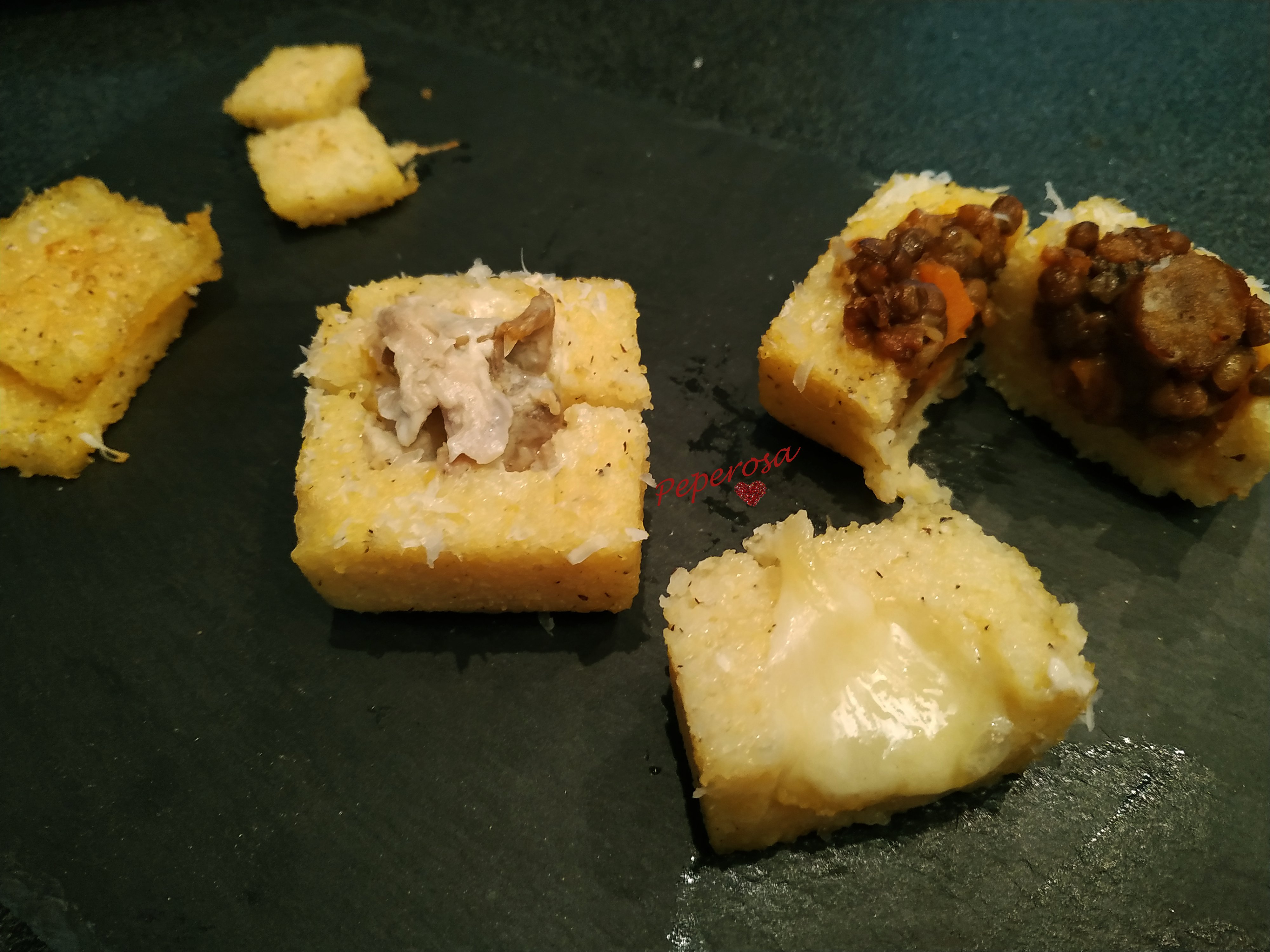 Tris di polenta e chips croccanti