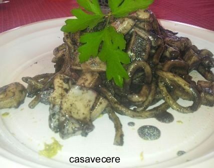 Troccoli caserecci al nero di seppia (per 4)