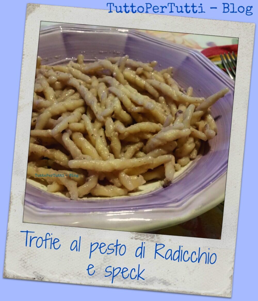 Trofie al pesto di radicchio e speck