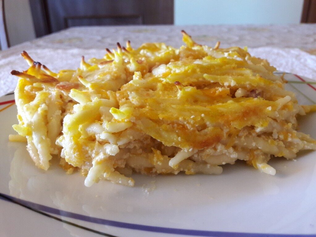 Trofie con zucca ricotta e pancetta