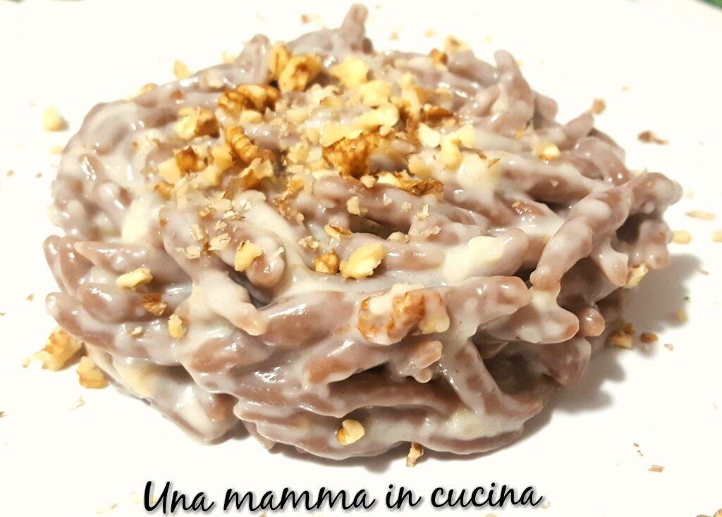 Trofiette con farina di castagne in salsa al taleggio