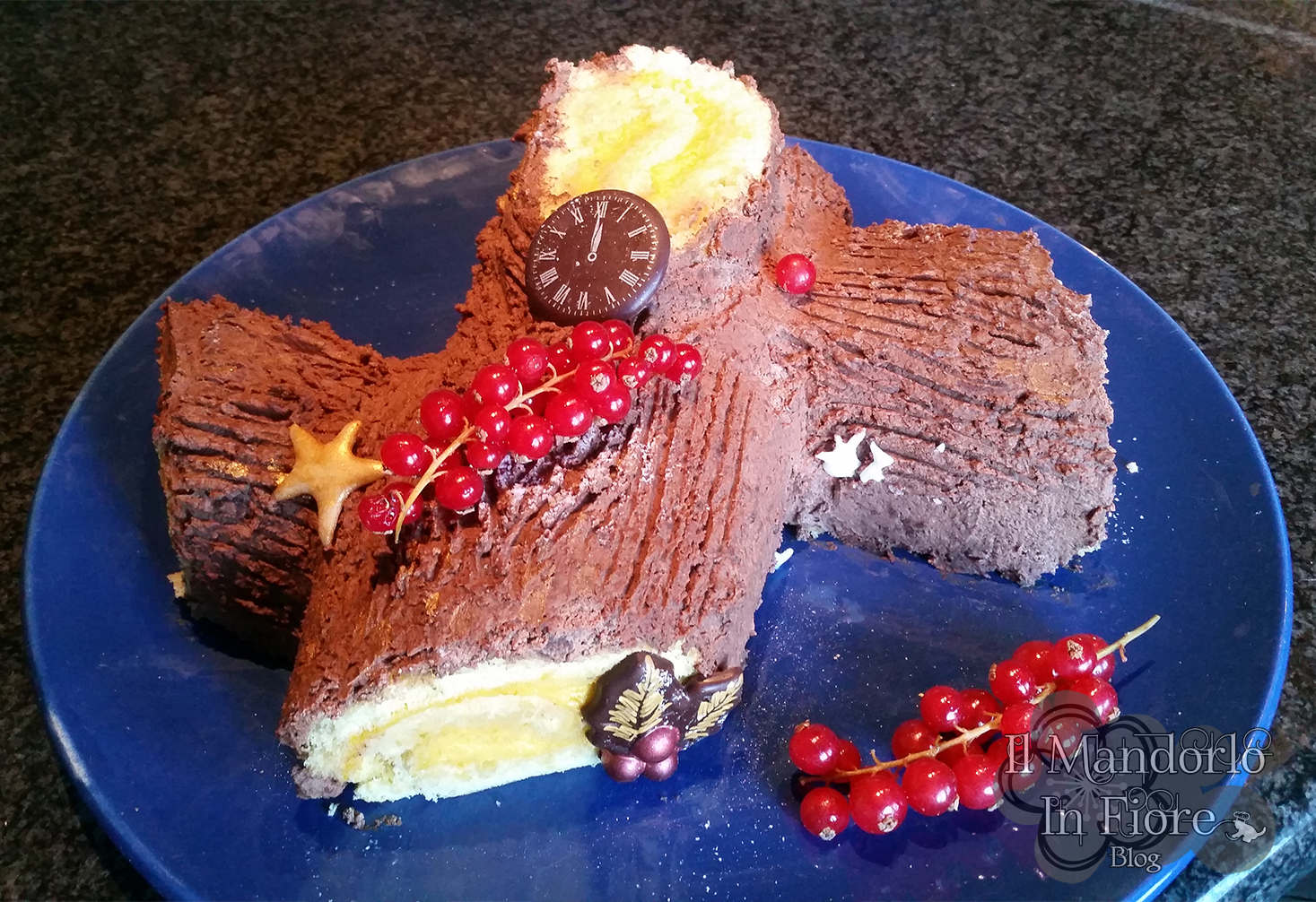 Tronchetto con crema di arance e gianduja