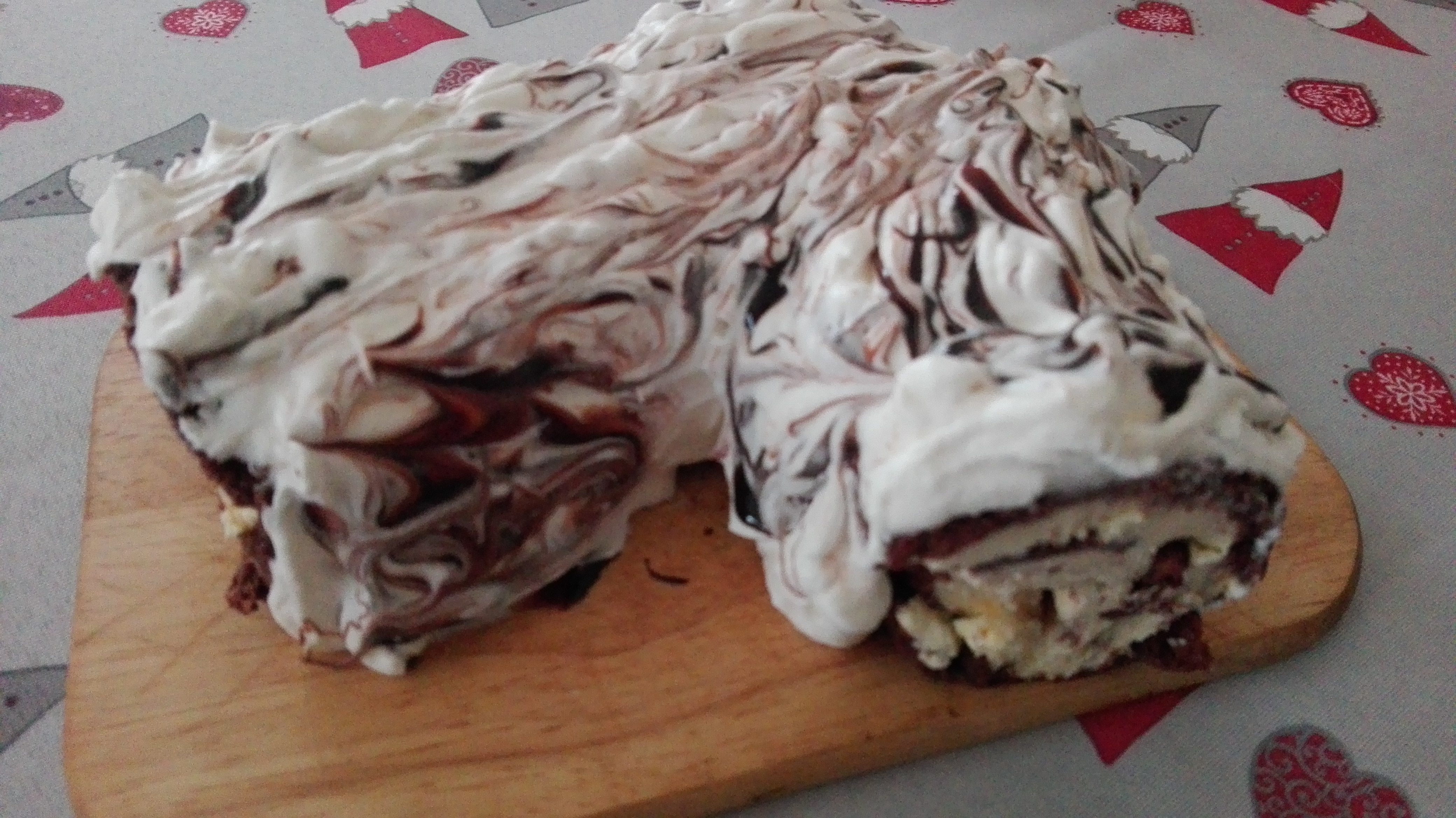 Tronchetto di Natale semifreddo con pavesini