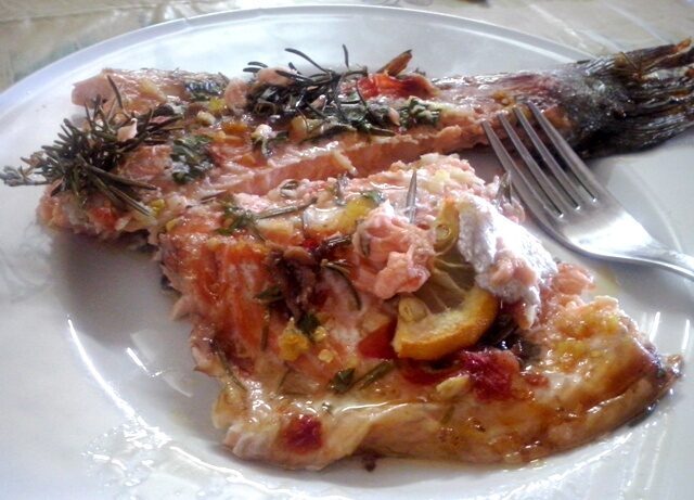 Trota salmonata al forno