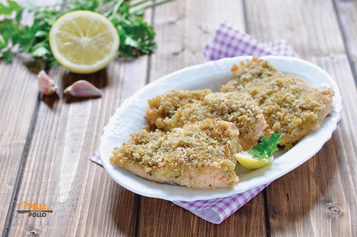 Trota salmonata gratinata al forno