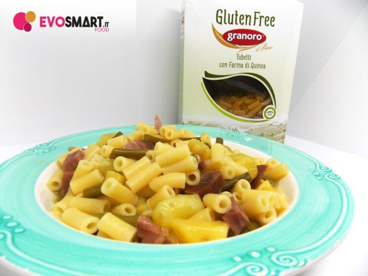 Tubetti granoro senza glutine con patate, fagiolini e speck