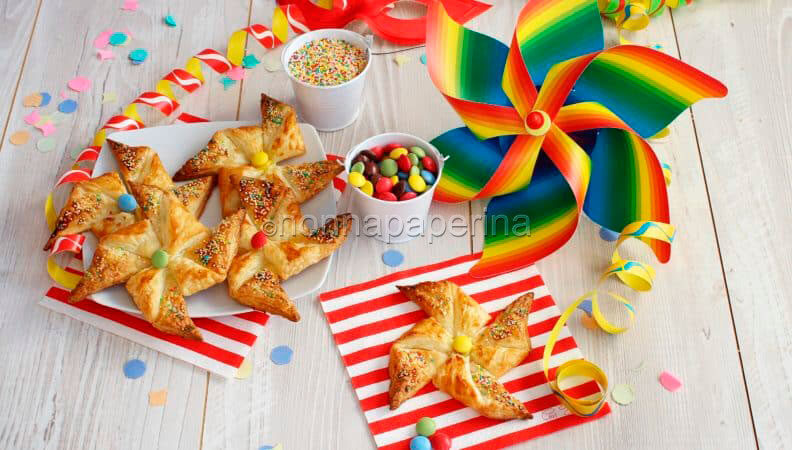 Un dessert colorato? le girandole di pasta sfoglia