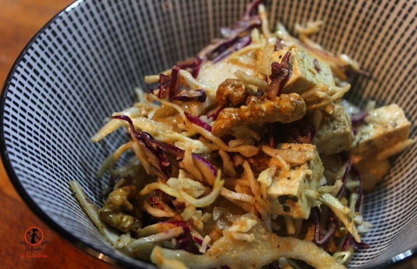 Un po’ di ricette leggere per il post carnevale: insalata di cavolo cappuccio e tofu, perchè il vegan può essere molto appetitoso