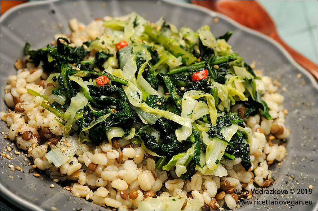 Una cavolata per pranzo con orzo e lenticchie