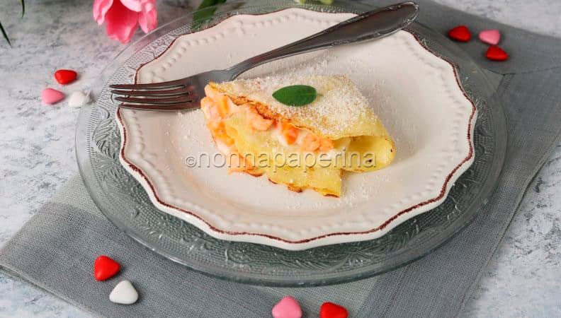 Una cena a lume di candela con le crespelle ai gamberetti