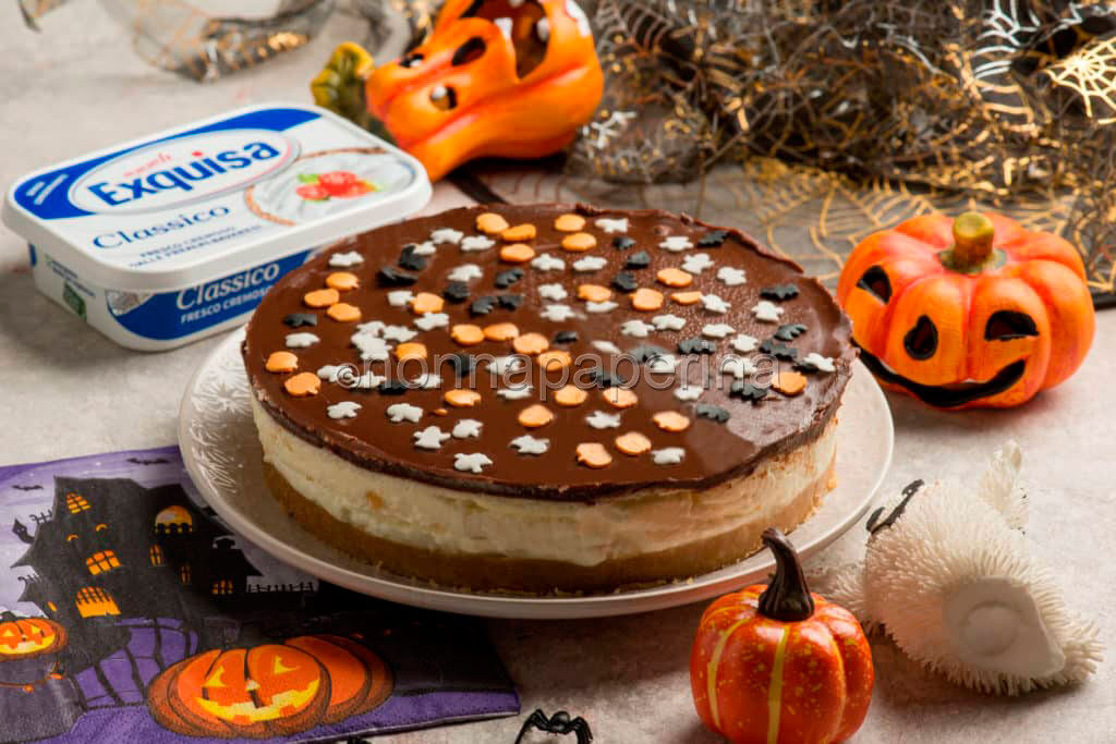 Una cheesecake con formaggio cremoso per halloween!