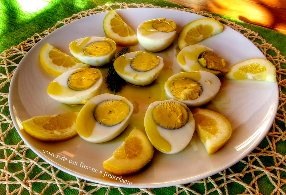 Uova sode con limone, finocchietto