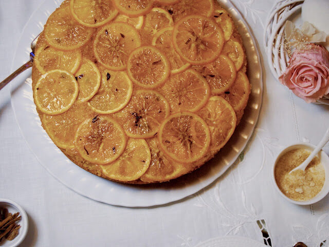 Upside down cake all’arancia e cannella