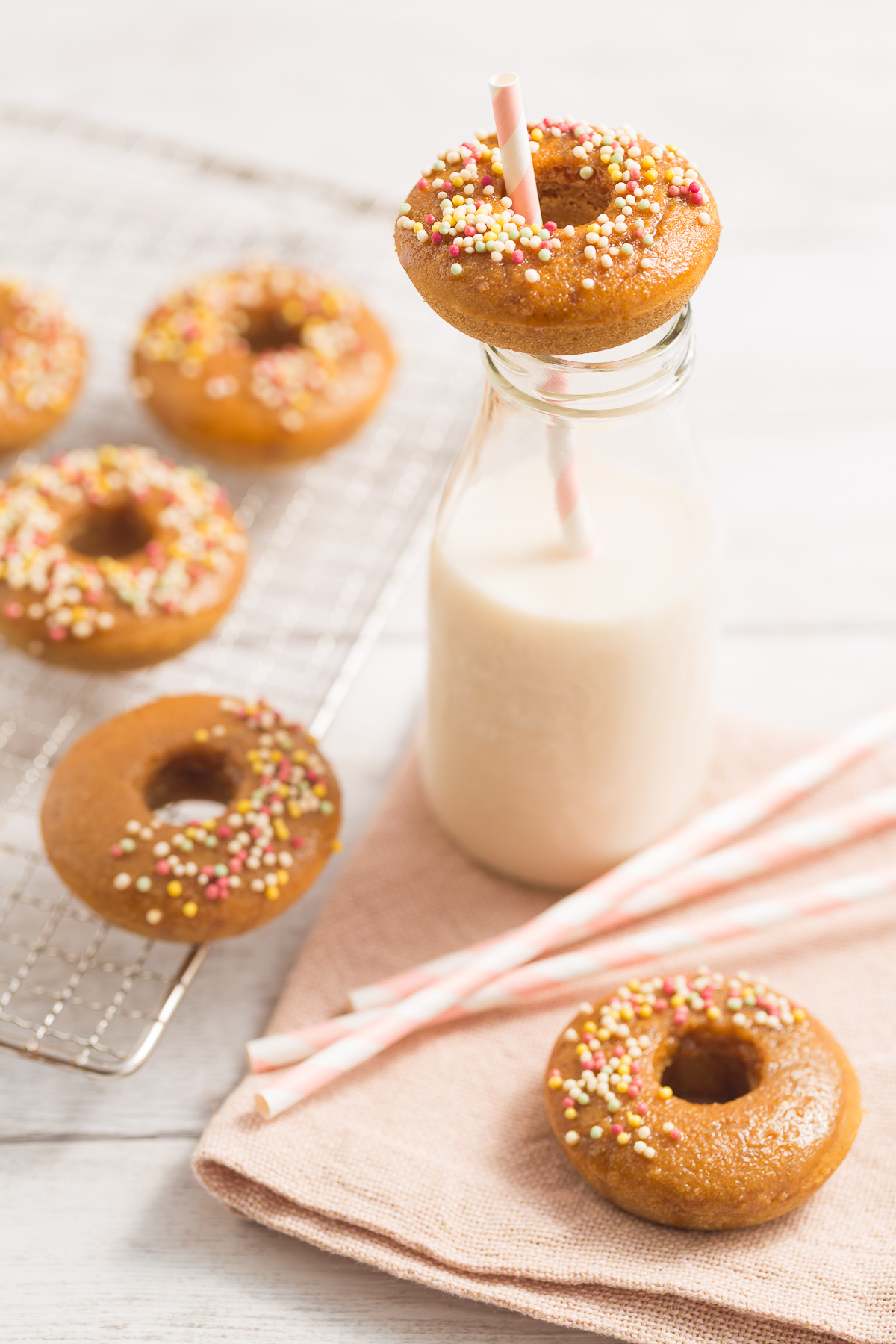 Vegan gluten-free baked donuts