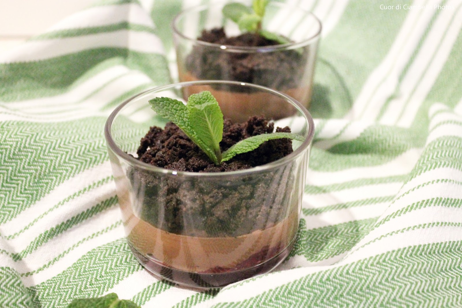 Vegan mousse al cioccolato con crumble al cacao e sale maldon
