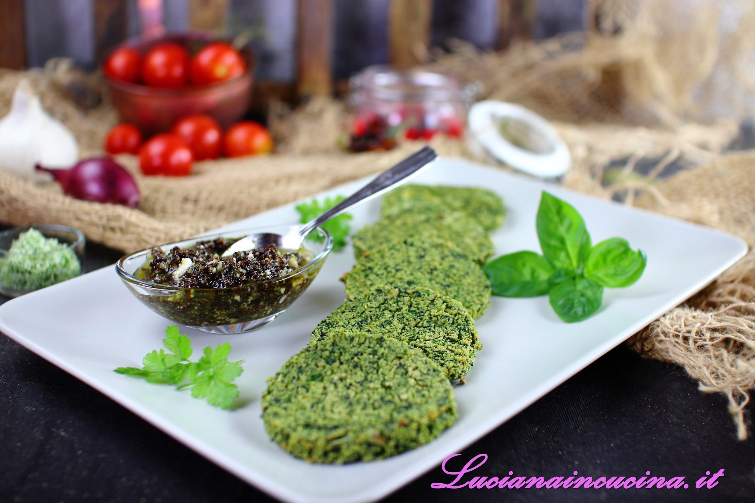 Veggie burger di spinaci