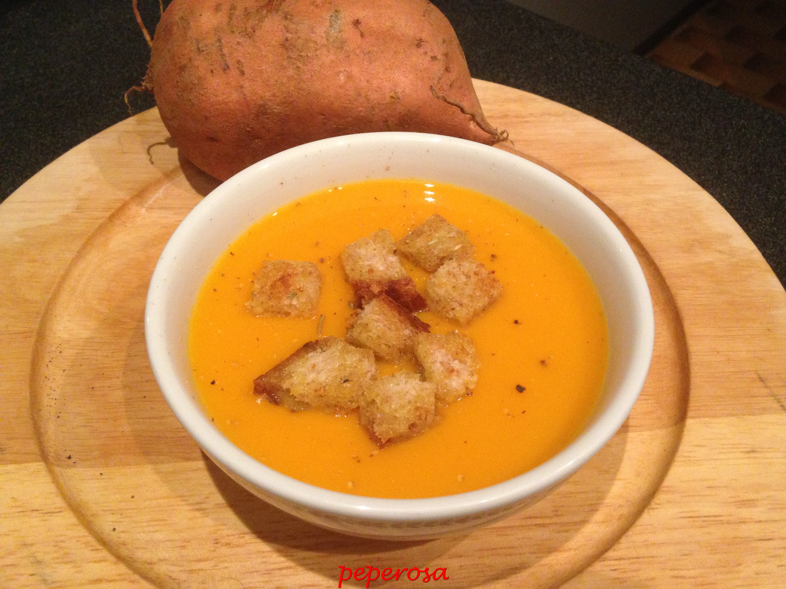 Vellutata con zucca e patata americana