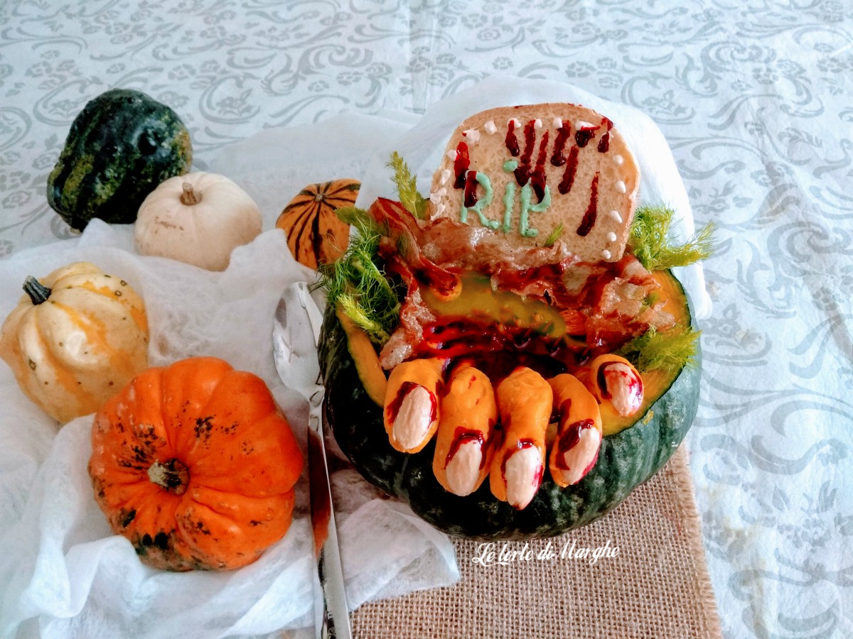Vellutata di zucca con pancetta per halloween