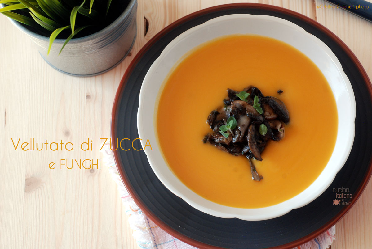 Vellutata di zucca e funghi