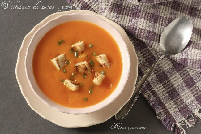 Vellutata di zucca e porri
